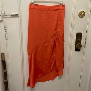 Free People Satin Slit Skirt